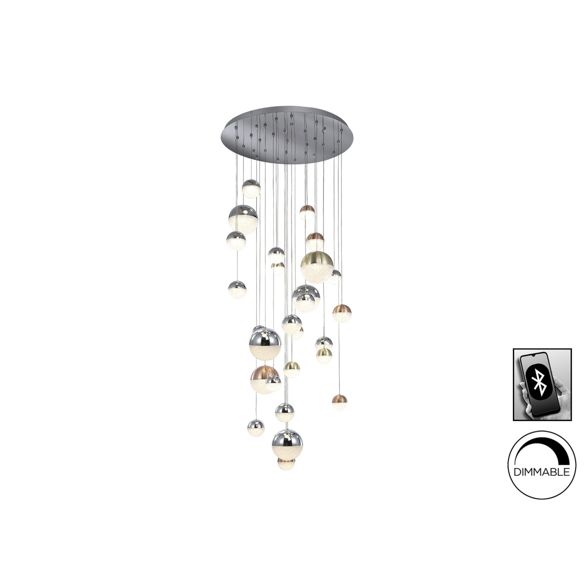 Подвесной светильник Sphere LED 27L Ø80 DIM BLUETOOTH CCT цветной