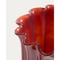 Стеклянная ваза Cerin бордовая, 20 см