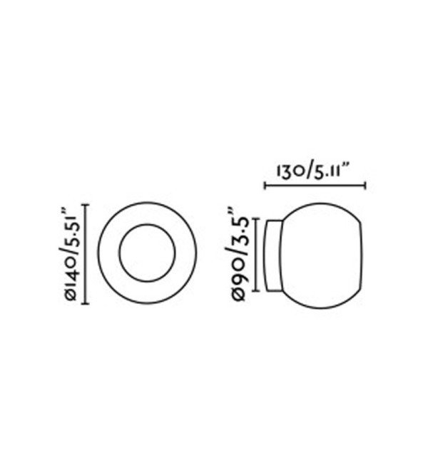 Настенный/потолочный светильник Moy черный LED 4W 3000K