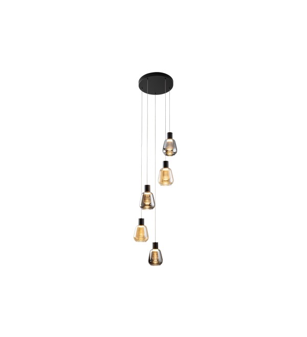 Люстра Carisa 5L черный/золотой D40