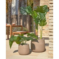 Искусственное растение Alocasia пахучая с черным горшком 57 см