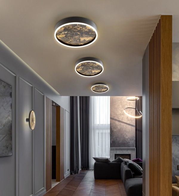 Потолочный светильник Stone CCT- черный LED 40D