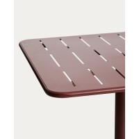 Уличный стол Brai из оцинкованной стали бордового цвета, 70 x 70 см
