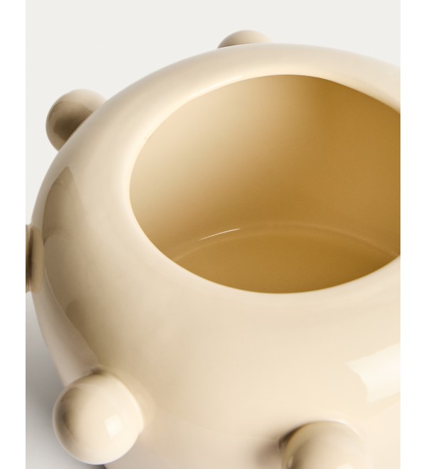 Ваза Odra из кремовой керамики с глянцевой отделкой, 17 см