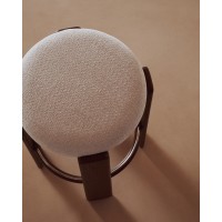 Granite Барный табурет из бежевого шенилла и массива ясеня в отделке орех 75 см