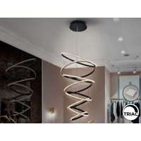Люстра Ring 8 колец черная 3000K DIMABLE