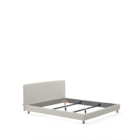 Кровать Valma из жемчужного шенилла со съемным чехлом для матраса 180 x 200 см