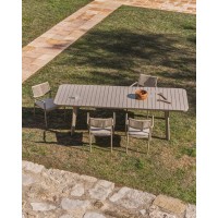 Раздвижной уличный стол Izola из алюминия с бежевой отделкой, 185 (235) x 100 см