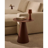 Журнальный столик Wilshire из стекла и стали терракотовый Ø50cm