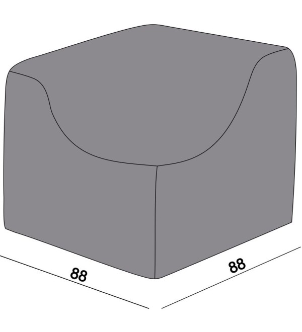 Защитный чехол на модуль Лунго угловой 86×86×65 см, цвет темно-серый