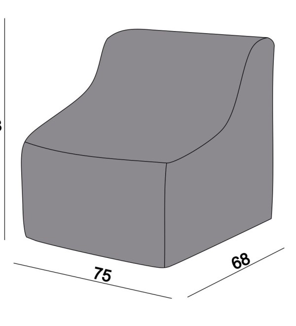 Защитный чехол на модуль Лунго прямой 74×86×65 см, цвет темно-серый