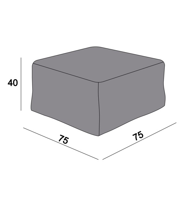 Защитный чехол на журнальный столик/оттоманку Лунго, 74×74×38 см, темно-серый