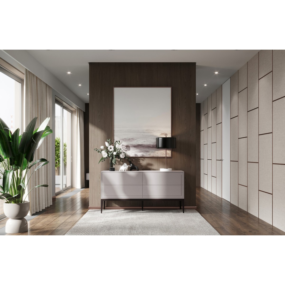 Комод MARBELLA, MOD INTERIORS (серый, бежевый, дерево)