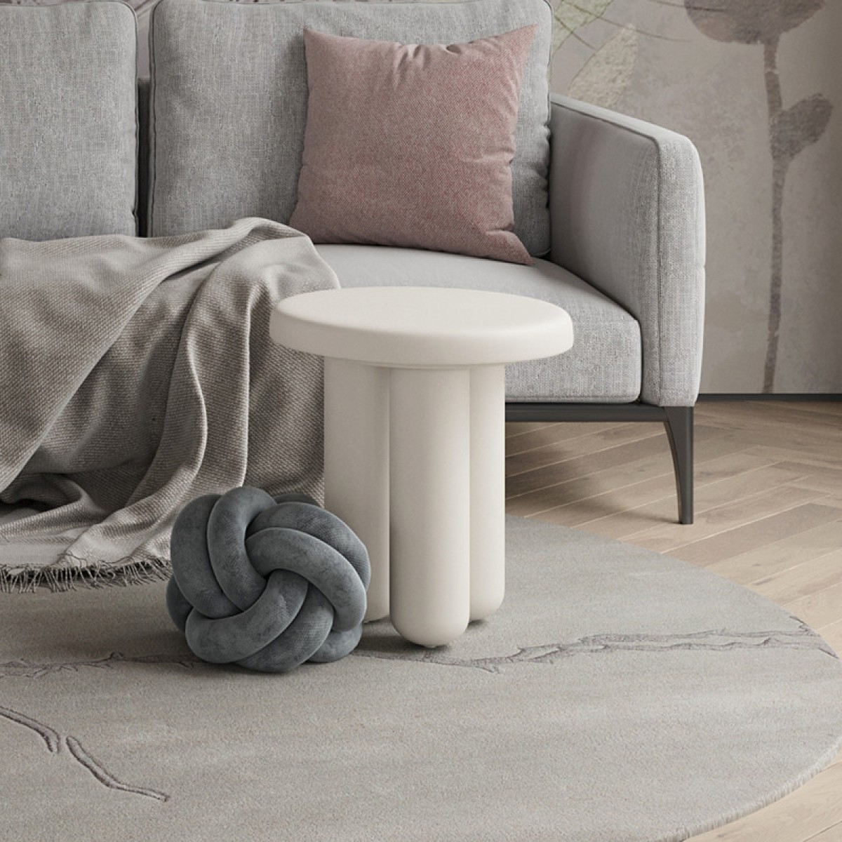 Приставной столик WABI SABI, MOD INTERIORS (белый, бежевый)