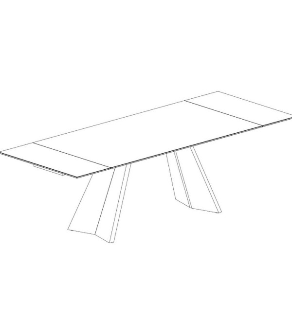 Обеденный стол раздвижной TOLEDO, MOD INTERIORS (чёрный, серебристый, арт. MDI.DT.TOL.14)
