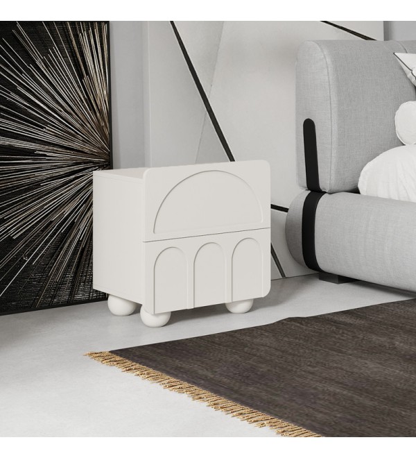 Прикроватная тумбочка WABI SABI, MOD INTERIORS (белый, бежевый, арт. MDI.BST.WS.30)