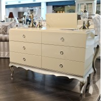 Комод VENEZIA, FRATELLI BARRI (белый, бежевый, серебристый, арт. FB.CHD.VZ.655)