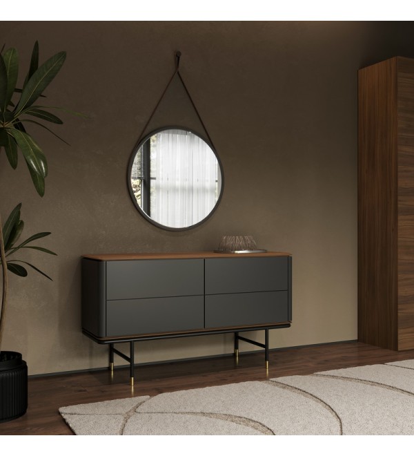 Комод ALTEA, MOD INTERIORS (серый, чёрный, дерево)