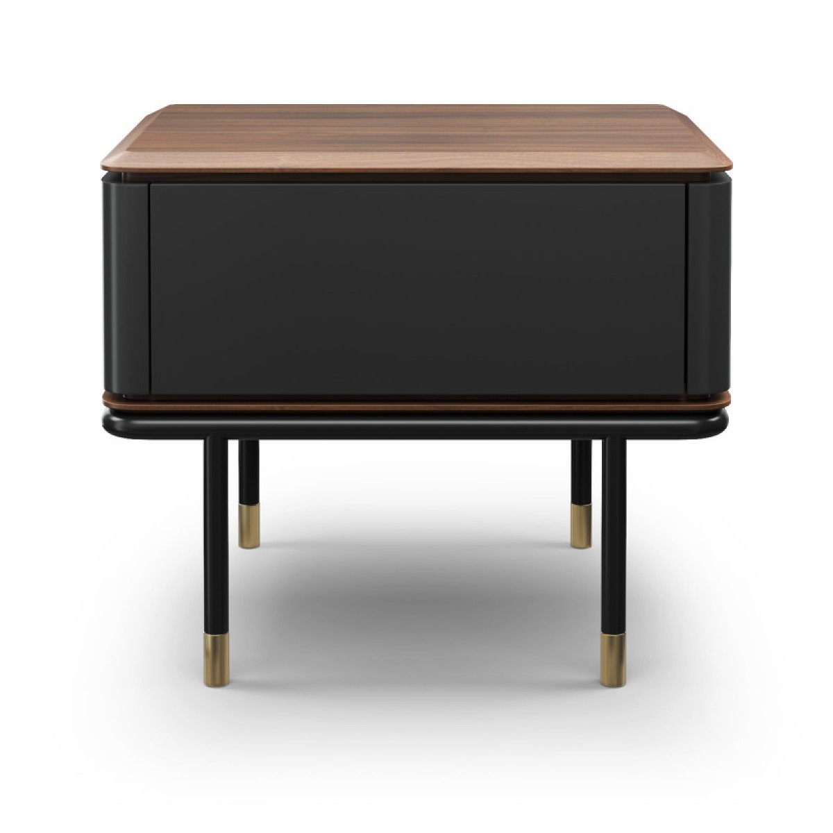 Прикроватная тумбочка ALTEA, MOD INTERIORS (серый, чёрный, золотой, дерево)