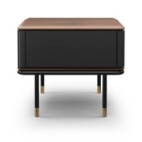 Прикроватная тумбочка ALTEA, MOD INTERIORS (серый, чёрный, золотой, дерево)