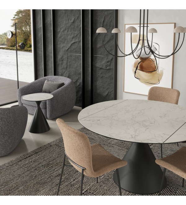 Обеденный стол раздвижной TOLEDO, MOD INTERIORS (чёрный, серебристый, арт. MDI.DT.TOL.21)