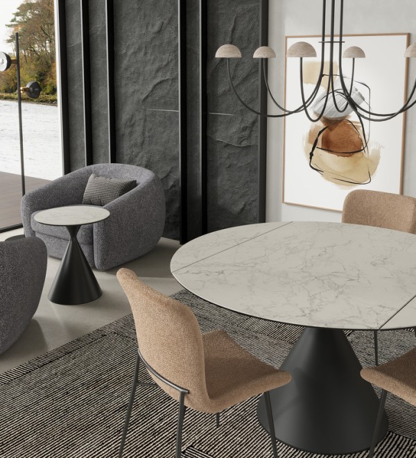 Обеденный стол раздвижной TOLEDO, MOD INTERIORS (чёрный, серебристый, арт. MDI.DT.TOL.21)