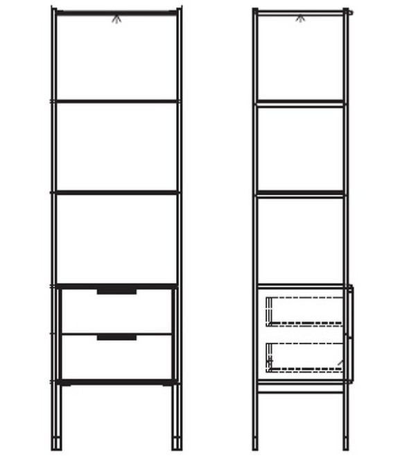Витрина BENISSA, MOD INTERIORS (чёрный, золотой, дерево)