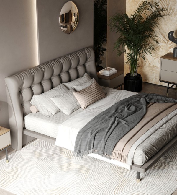 Прикроватная тумбочка ALTEA, MOD INTERIORS (бежевый, чёрный, золотой, дерево)