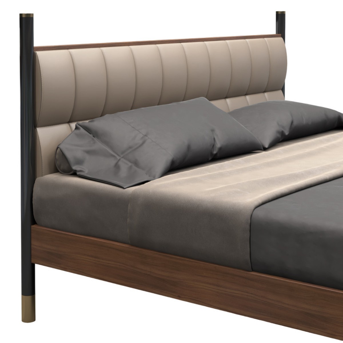 Кровать с решеткой BENISSA, MOD INTERIORS (чёрный, золотой, дерево, арт. MDI.BD.BS.54)