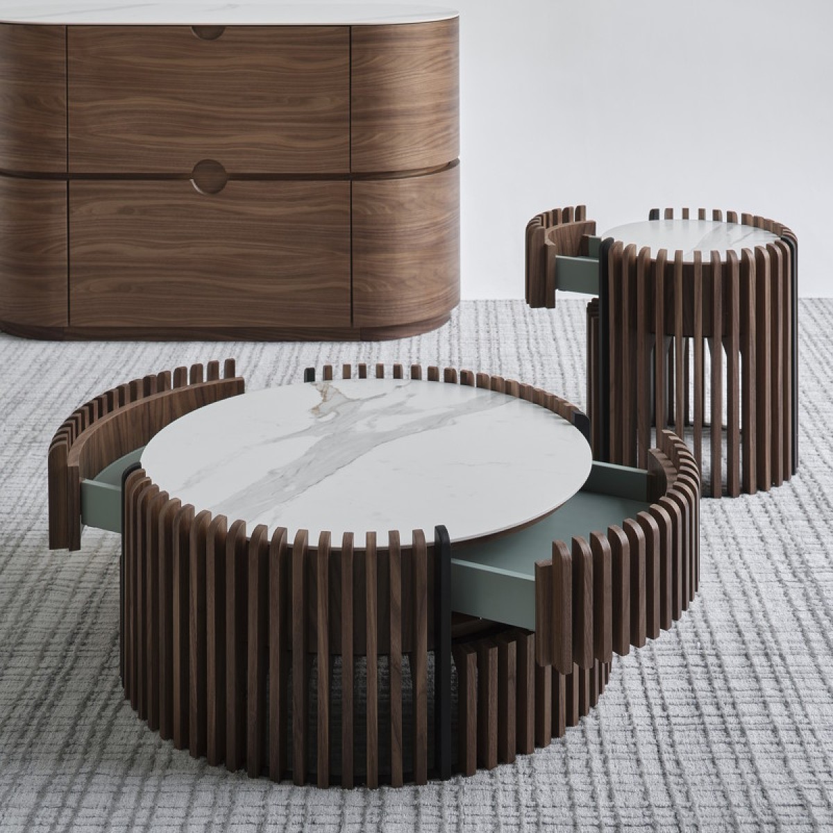 Журнальный столик TISHINA by Sergey Tregubov, MOD INTERIORS (чёрный, белый, дерево, арт. MDI.ET.TA.20)