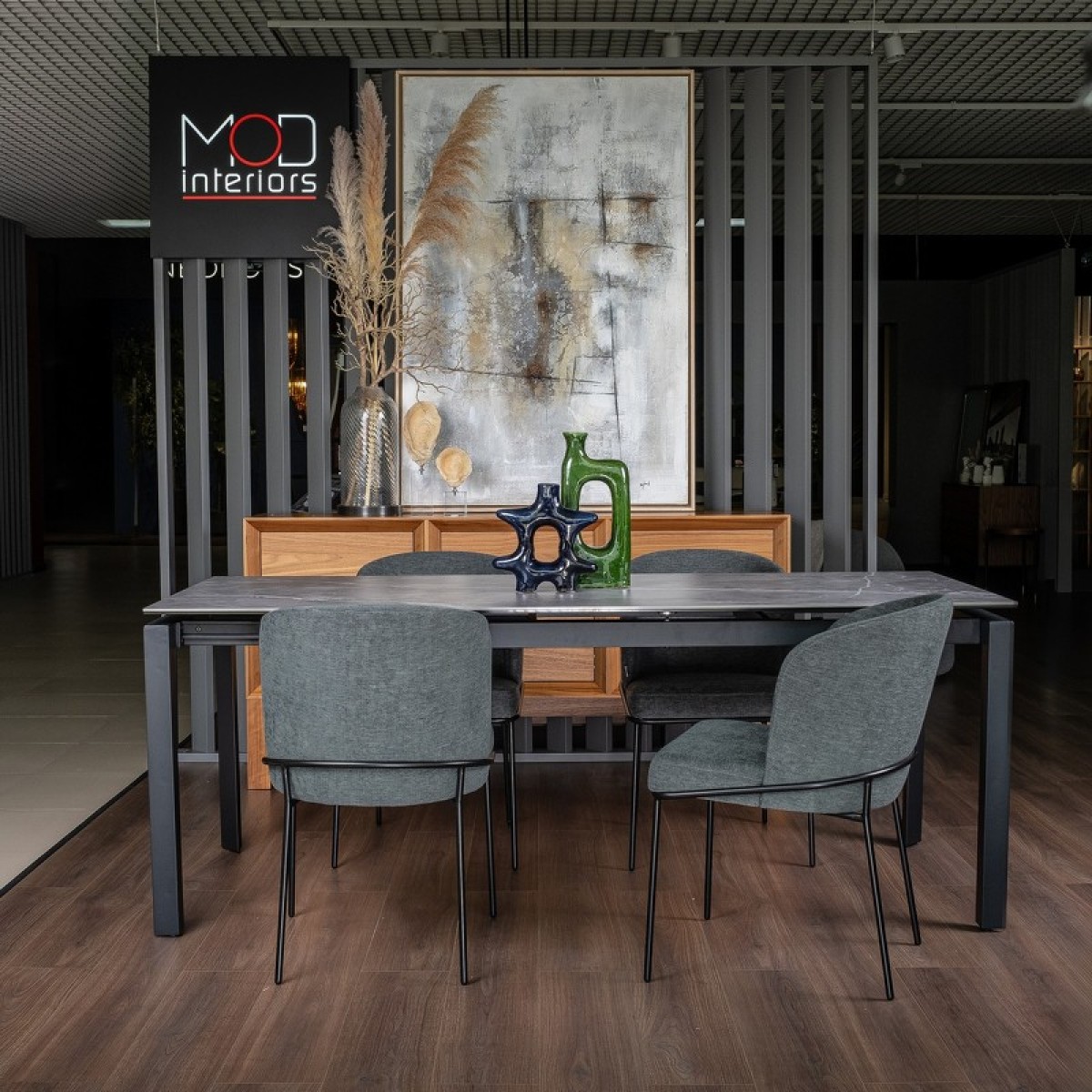 Обеденный стол раздвижной TOLEDO, MOD INTERIORS (чёрный, серебристый, арт. MDI.DT.TOL.5)