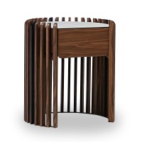 Прикроватная тумбочка TISHINA by Sergey Tregubov, MOD INTERIORS (чёрный, белый, дерево)