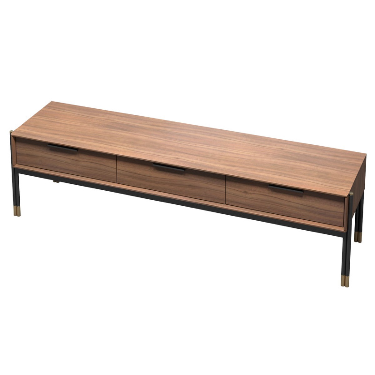 Тумба под TV BENISSA, MOD INTERIORS (чёрный, золотой, дерево)