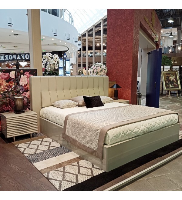 Кровать с подъемным механизмом VIGO, MOD INTERIORS (серый, бежевый, арт. MDI.BD.VC.2)