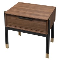 Прикроватная тумбочка BENISSA, MOD INTERIORS (чёрный, золотой, дерево)