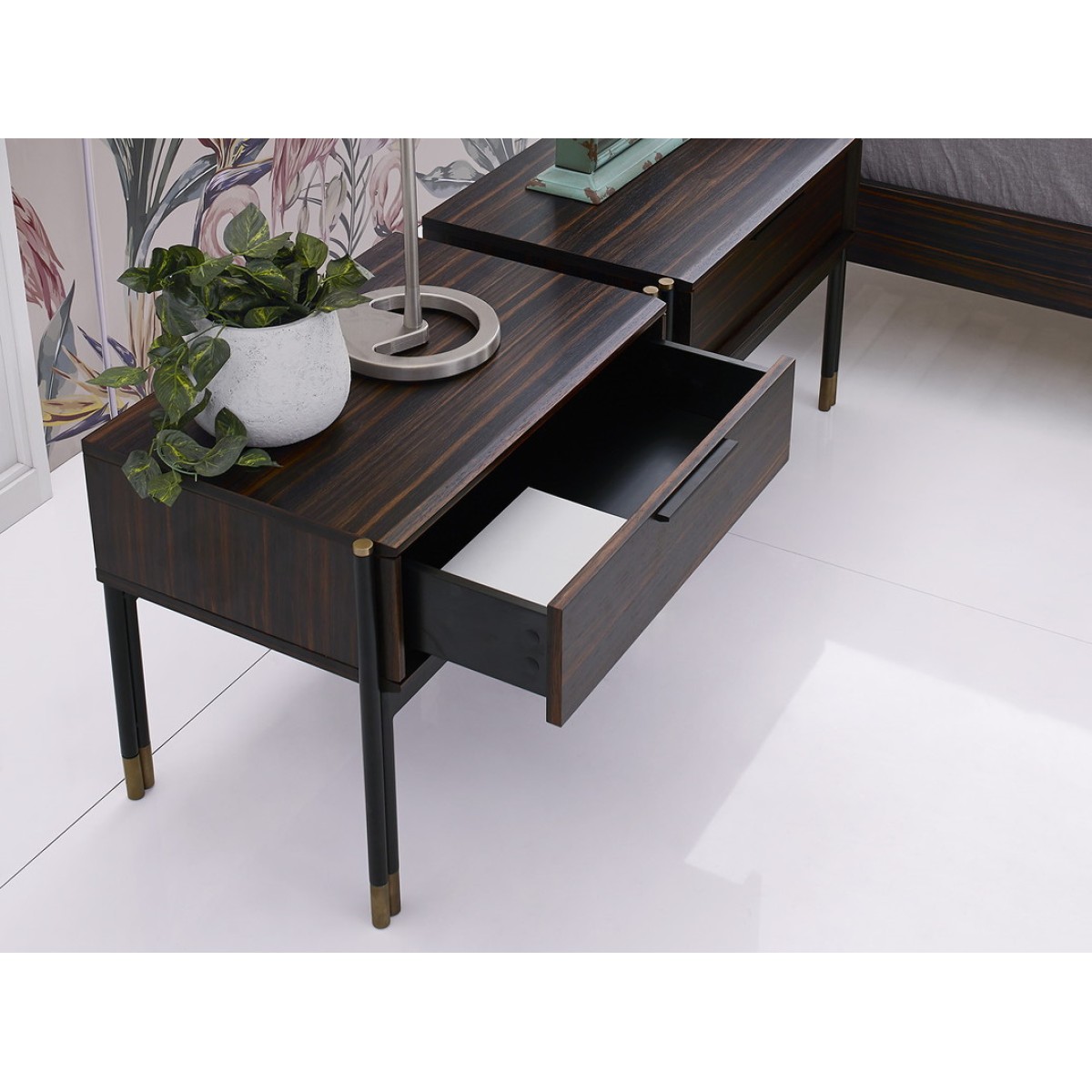 Прикроватная тумбочка BENISSA, MOD INTERIORS (чёрный)