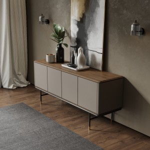 Буфет ALTEA, MOD INTERIORS (бежевый, чёрный, золотой, дерево)