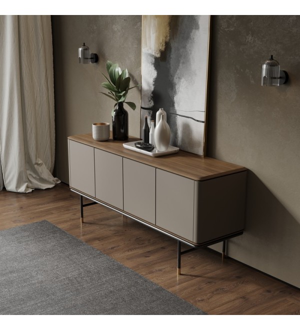 Буфет ALTEA, MOD INTERIORS (бежевый, чёрный, золотой, дерево)