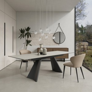 Обеденный стол раздвижной TOLEDO, MOD INTERIORS (чёрный, серебристый, арт. MDI.DT.TOL.14)