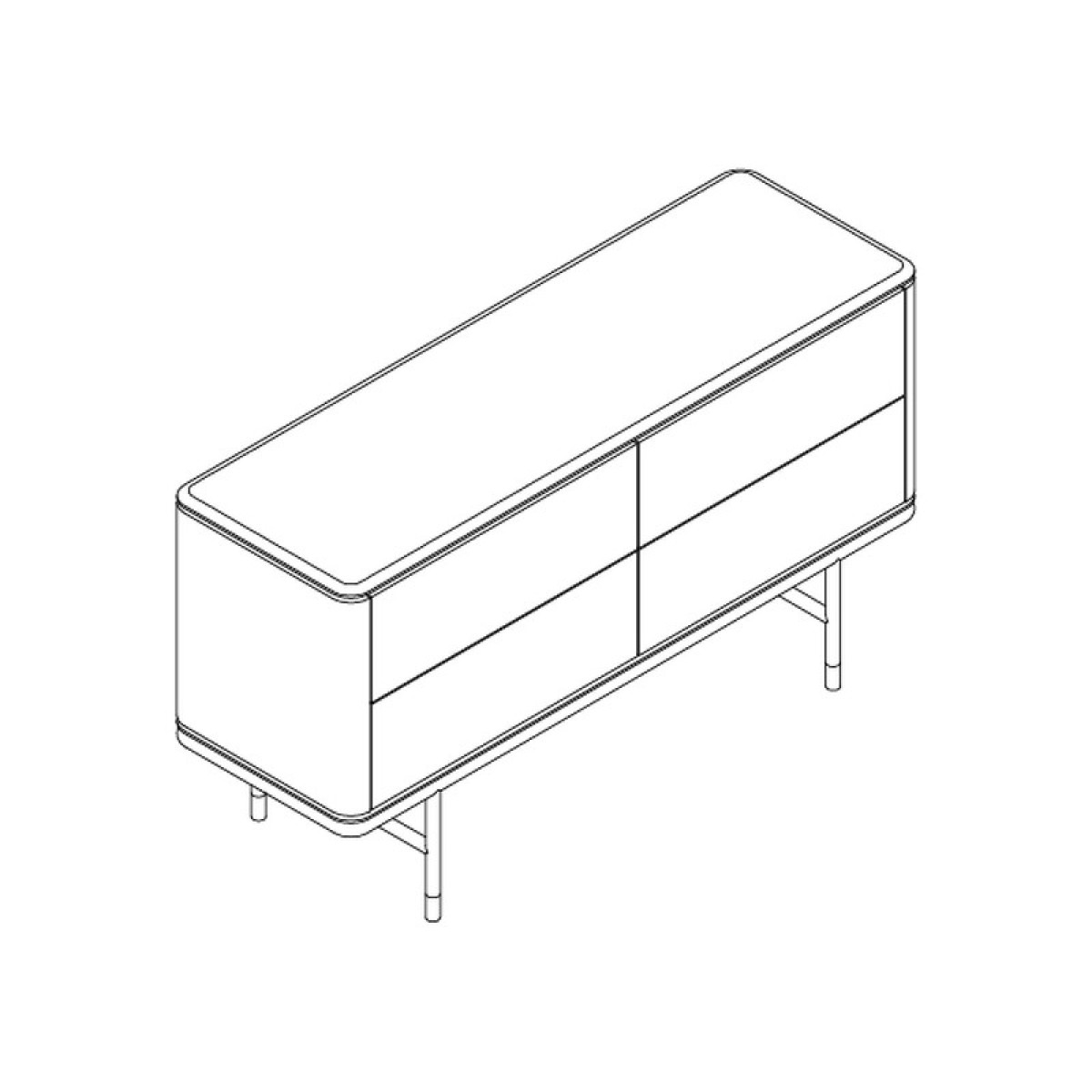 Комод ALTEA, MOD INTERIORS (бежевый, чёрный, золотой, дерево)