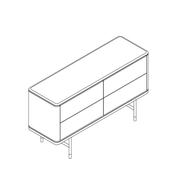 Комод ALTEA, MOD INTERIORS (бежевый, чёрный, золотой, дерево)
