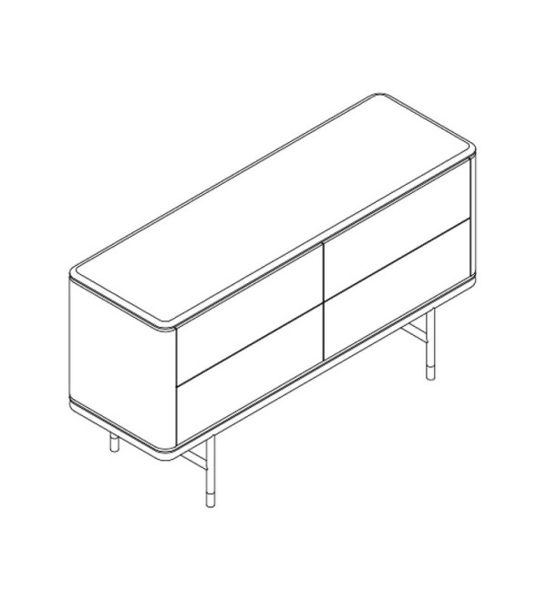 Комод ALTEA, MOD INTERIORS (бежевый, чёрный, золотой, дерево)