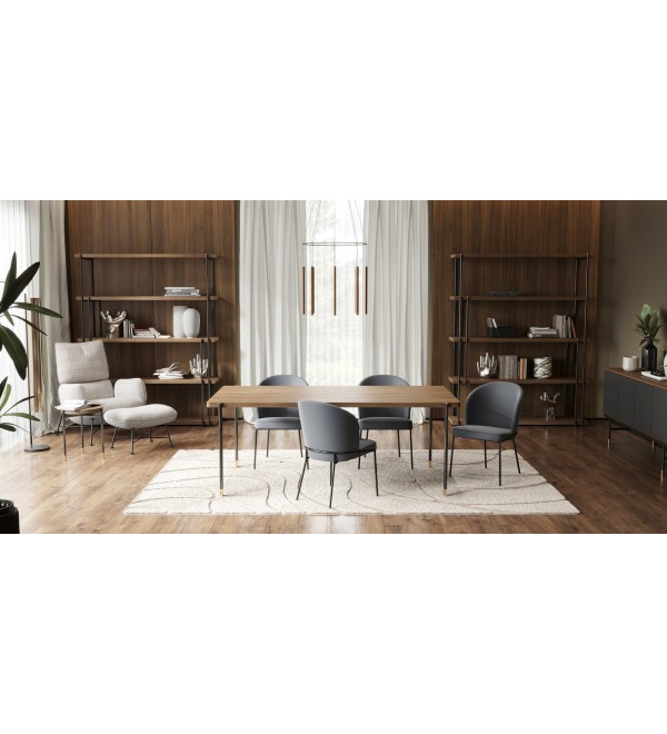 Буфет ALTEA, MOD INTERIORS (серый, чёрный, дерево)