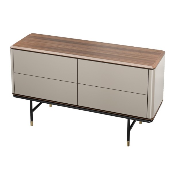 Комод ALTEA, MOD INTERIORS (бежевый, чёрный, золотой, дерево)