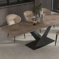 Обеденный стол раздвижной TOLEDO, MOD INTERIORS (чёрный, серебристый, арт. MDI.DT.TOL.12)