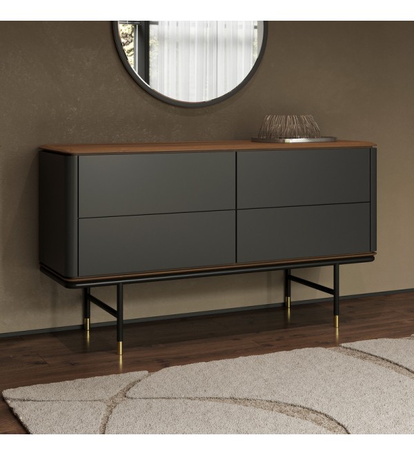 Комод ALTEA, MOD INTERIORS (серый, чёрный, дерево)
