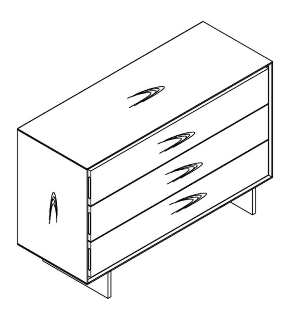 Комод MIRAMAR, MOD INTERIORS (чёрный, дерево, арт. MDI.CHD.MRM.70)
