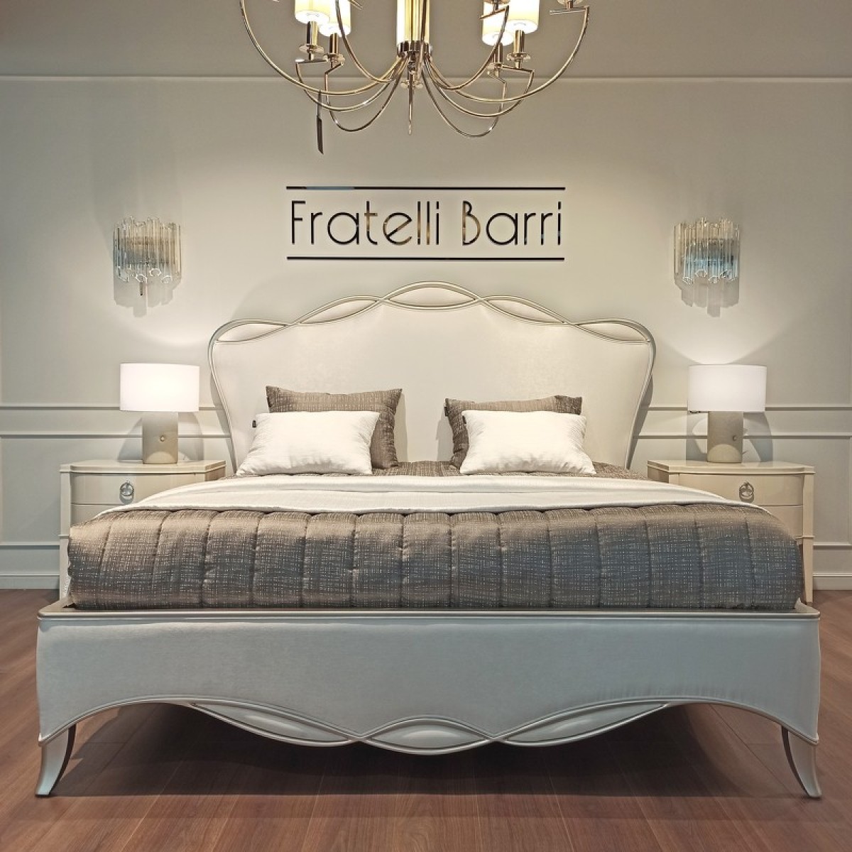 Кровать с решеткой RIMINI, FRATELLI BARRI (серебристый)