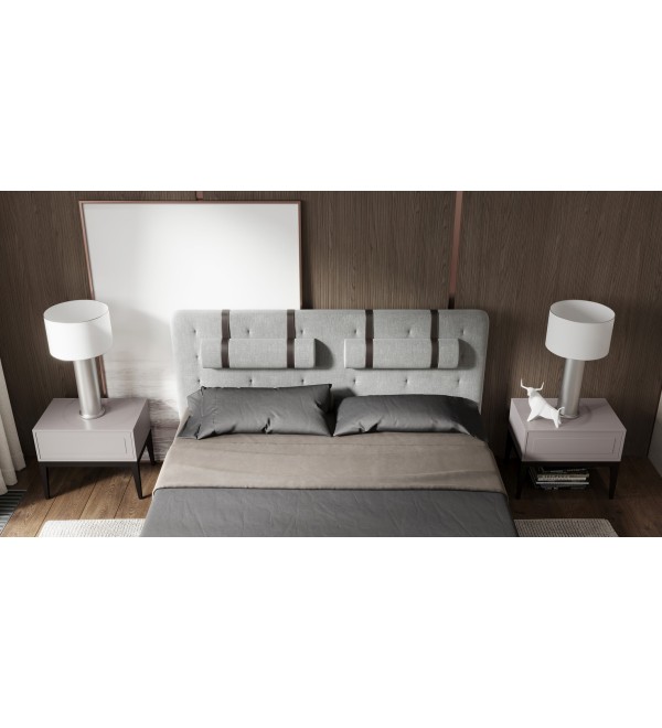 Кровать с решеткой MARBELLA, MOD INTERIORS (серый, дерево, арт. MDI.BD.MRB.2)