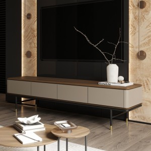 Тумба под TV ALTEA, MOD INTERIORS (бежевый, чёрный, золотой, дерево)